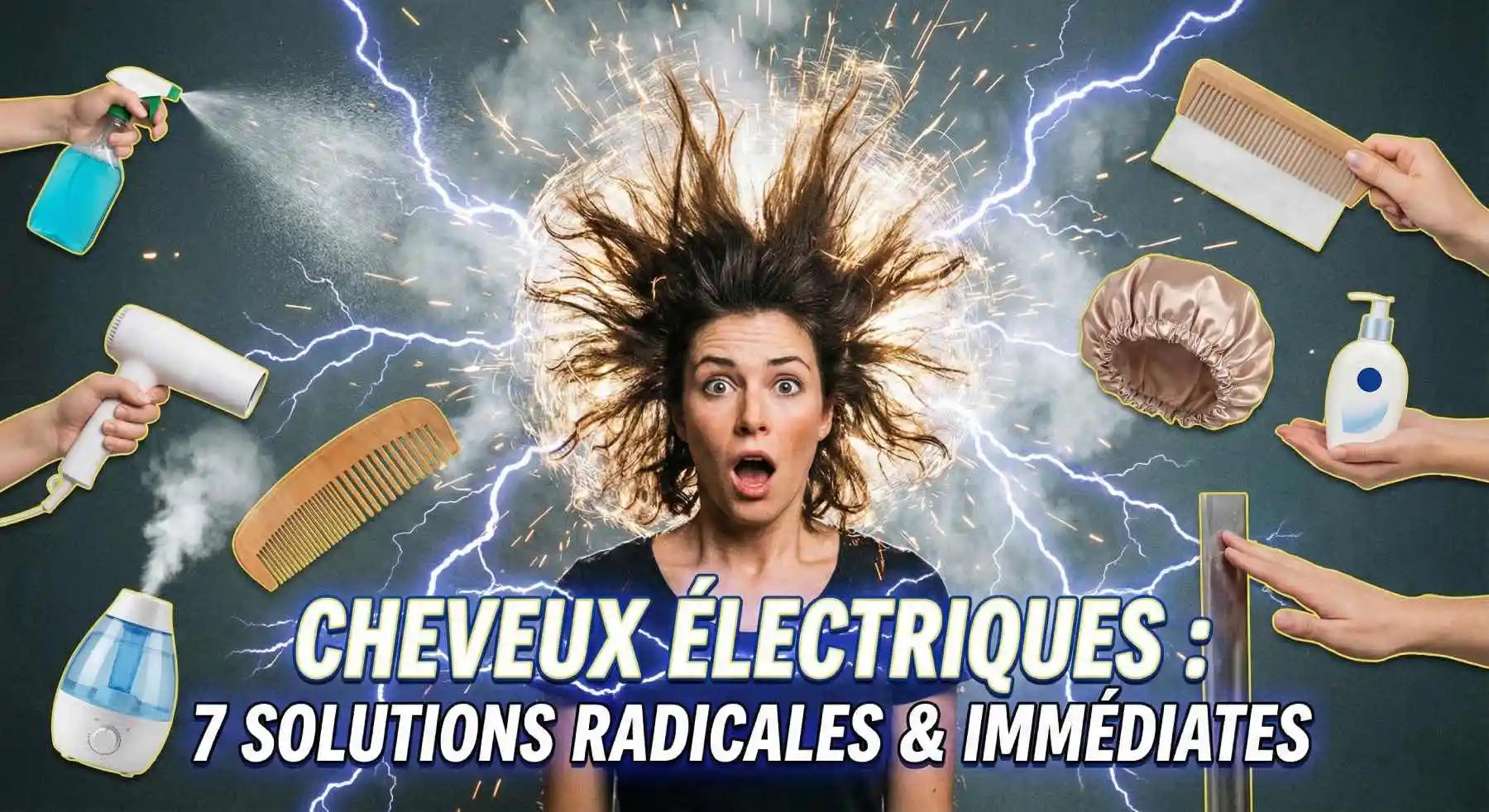 Femme avec des cheveux électriques, plusieurs solutions à disposition pour lutter contre