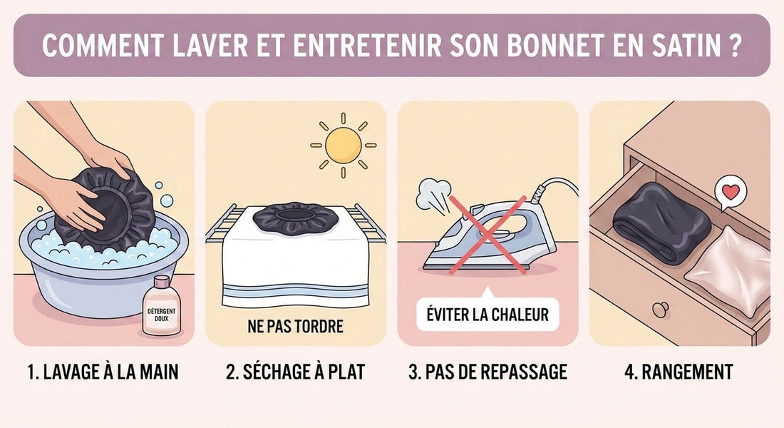 Comment laver et entretenir son bonnet en satin ?