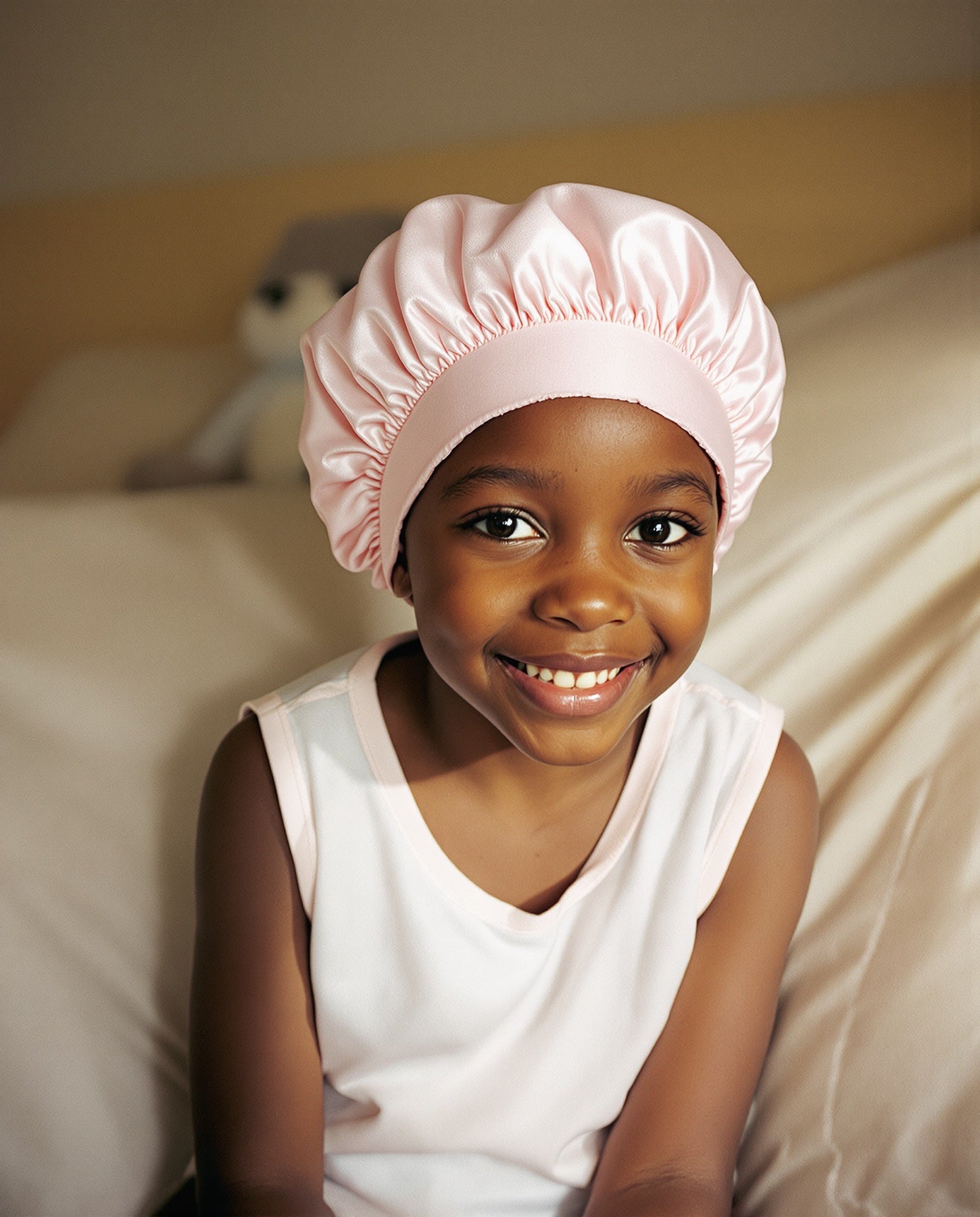 Bonnet satin enfant pour cheveux bébé et enfant