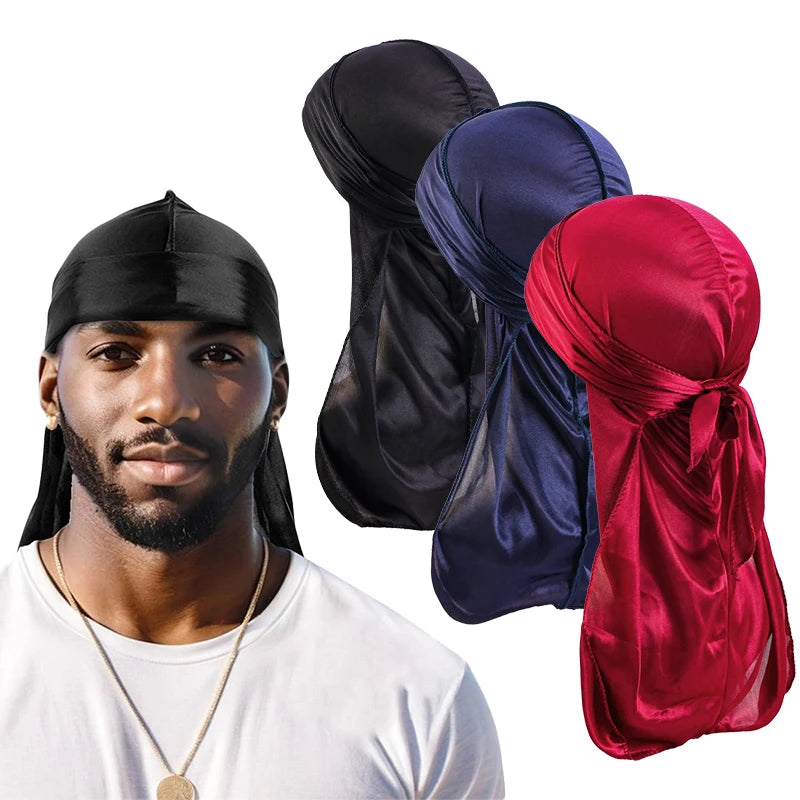 3 pièces bonnet satin homme réglable