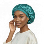 Bonnet avec intérieur en satin femme bleu