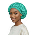 Bonnet avec intérieur en satin femme bleu lac