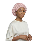 Bonnet avec intérieur en satin femme rose