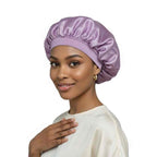 Bonnet avec intérieur en satin femme violet