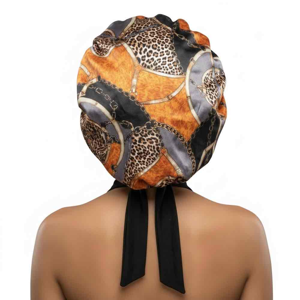 Bonnet de nuit en satin avec attaches – Maintien parfait toute la nuit