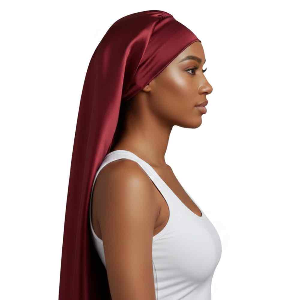 Bonnet de nuit en satin cheveux longs – Anti-casse et anti-nœuds