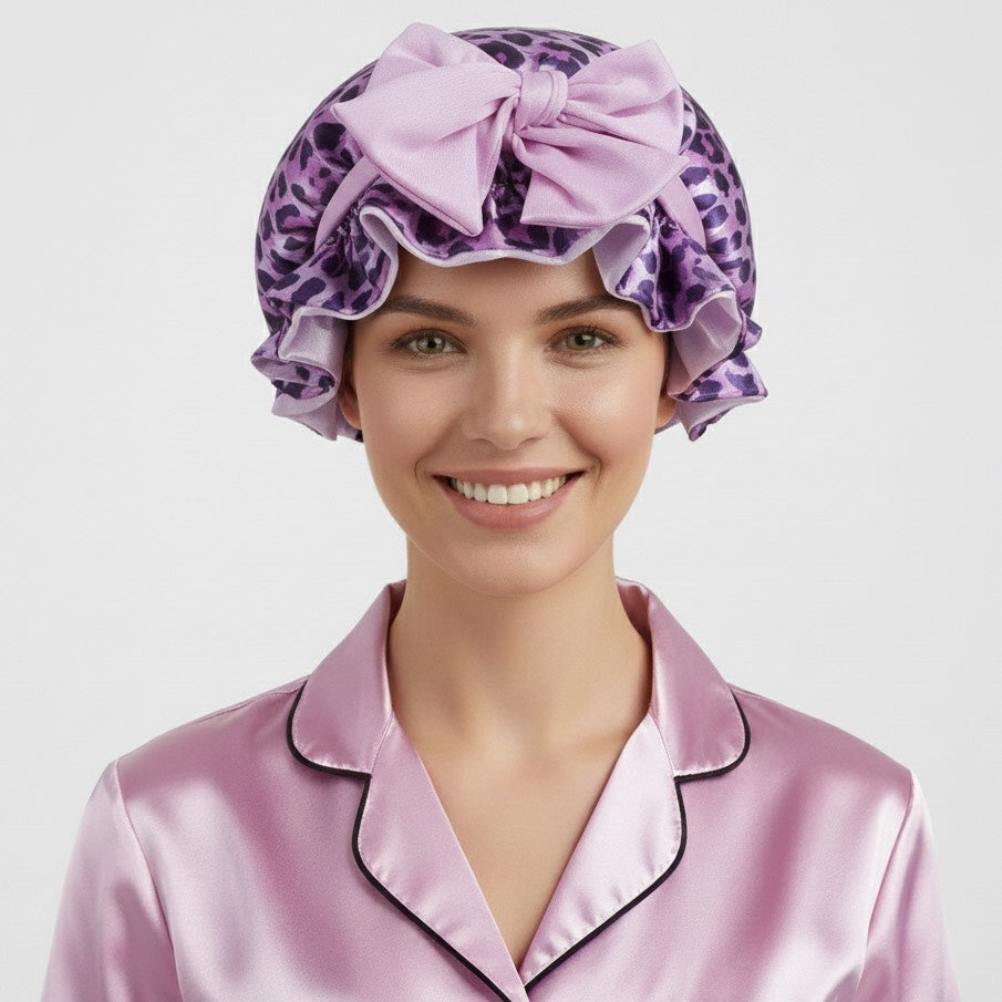 Bonnet de nuit en satin femme réglable – Maintien et confort parfait