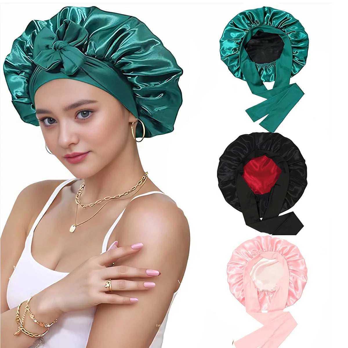 Bonnet de nuit satin femme luxe