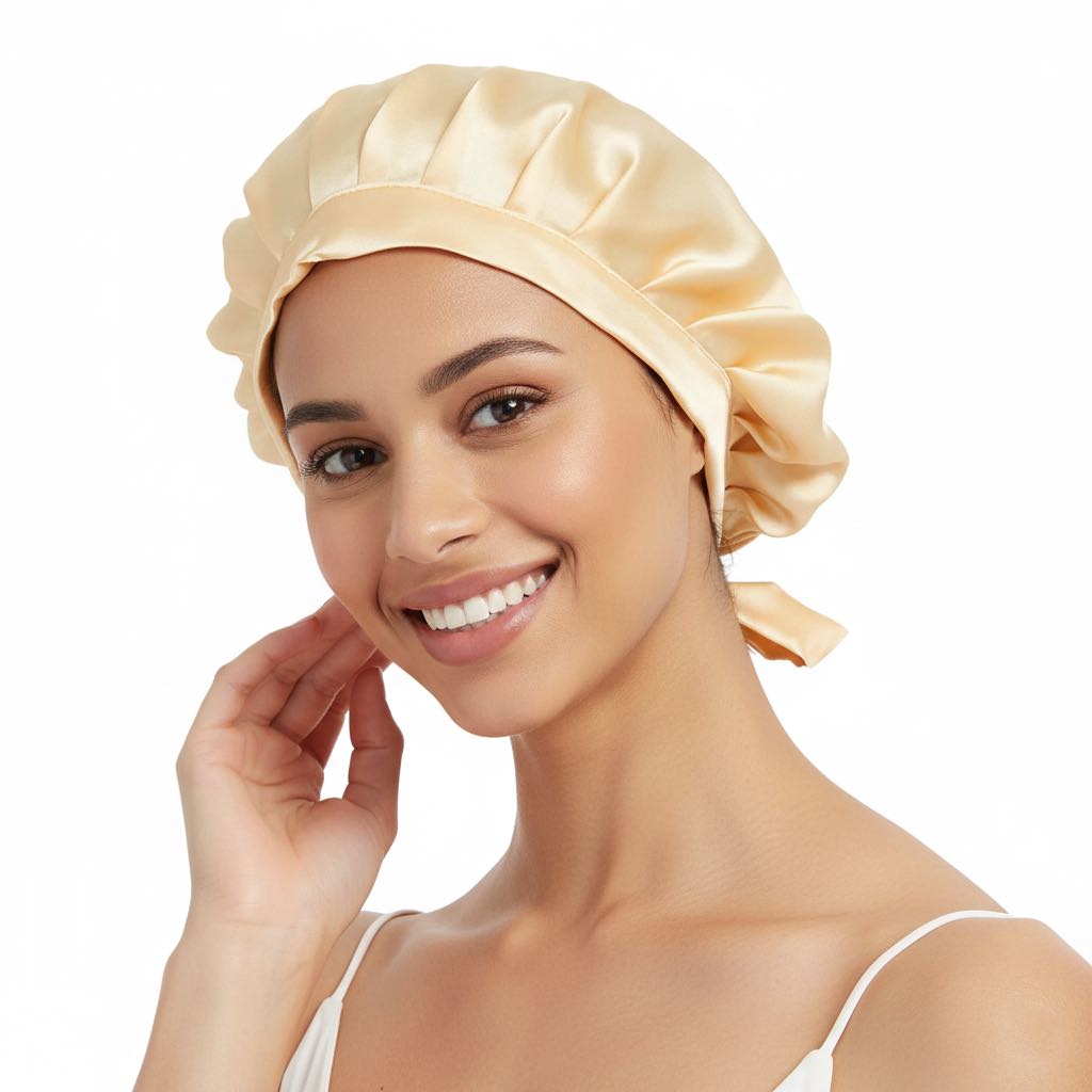 Bonnet de nuit satin réglable femme – Maintien et élégance de nuit