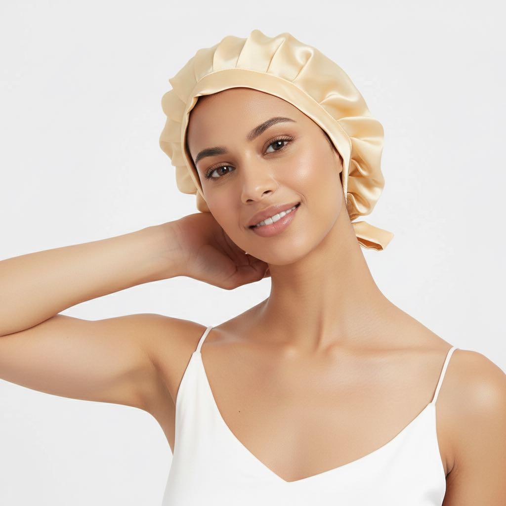 Bonnet de nuit satin réglable femme – Maintien et élégance de nuit