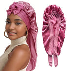 Bonnet en satin cheveux lisses réglable