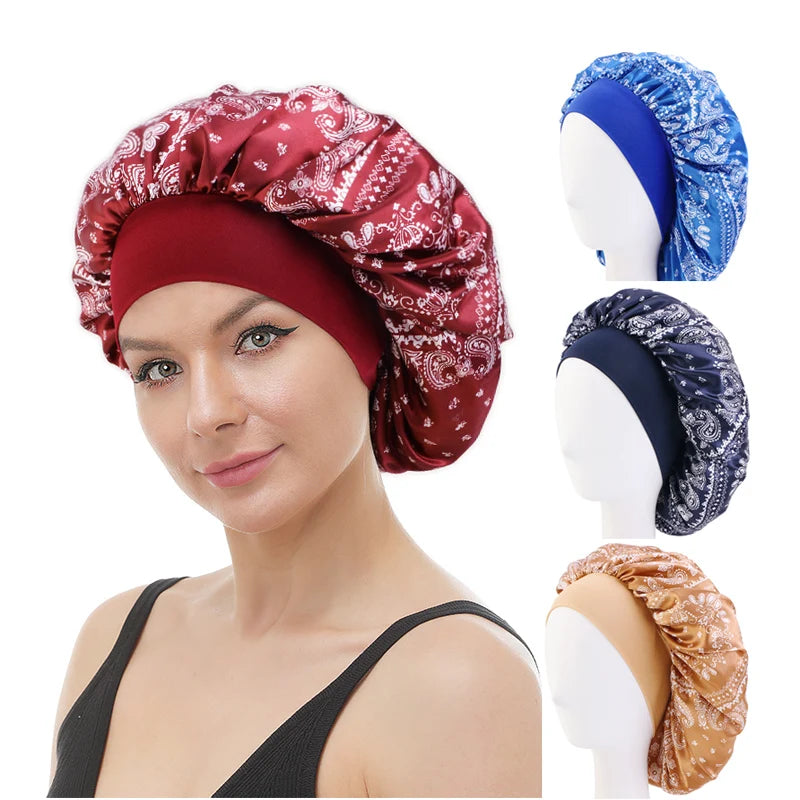 Bonnet en satin de nuit femme