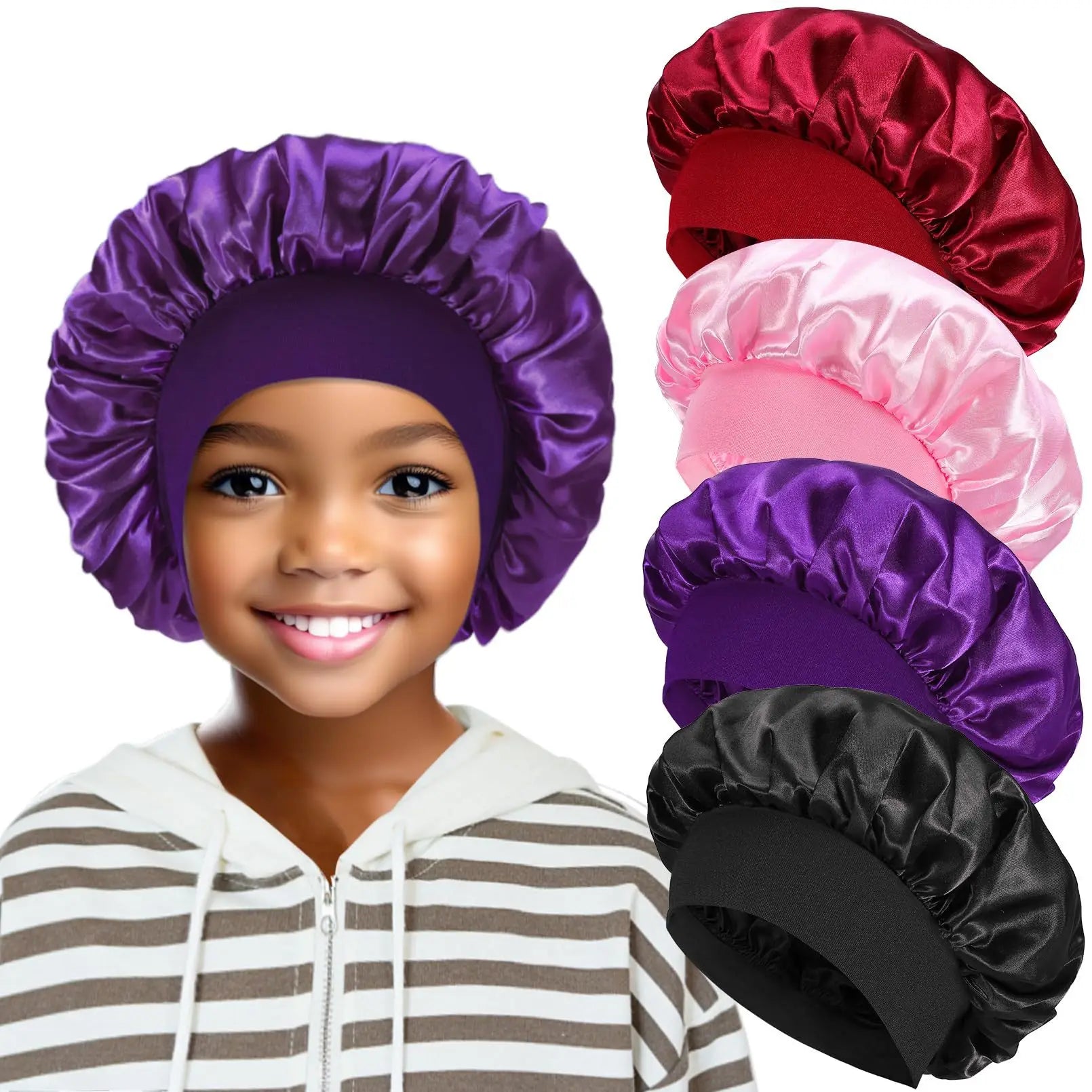 Bonnet en satin enfant