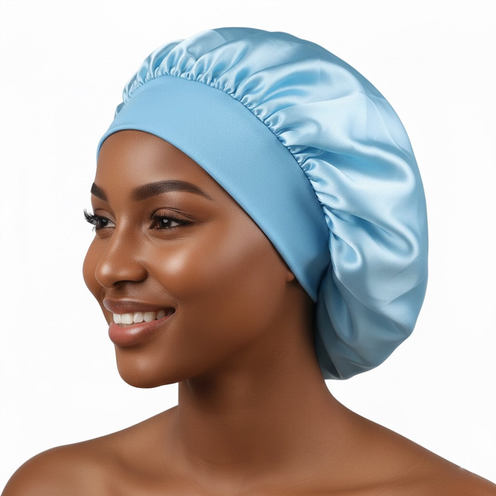 Bonnet en satin femme cheveux bouclés – Anti-casse et hydratation
