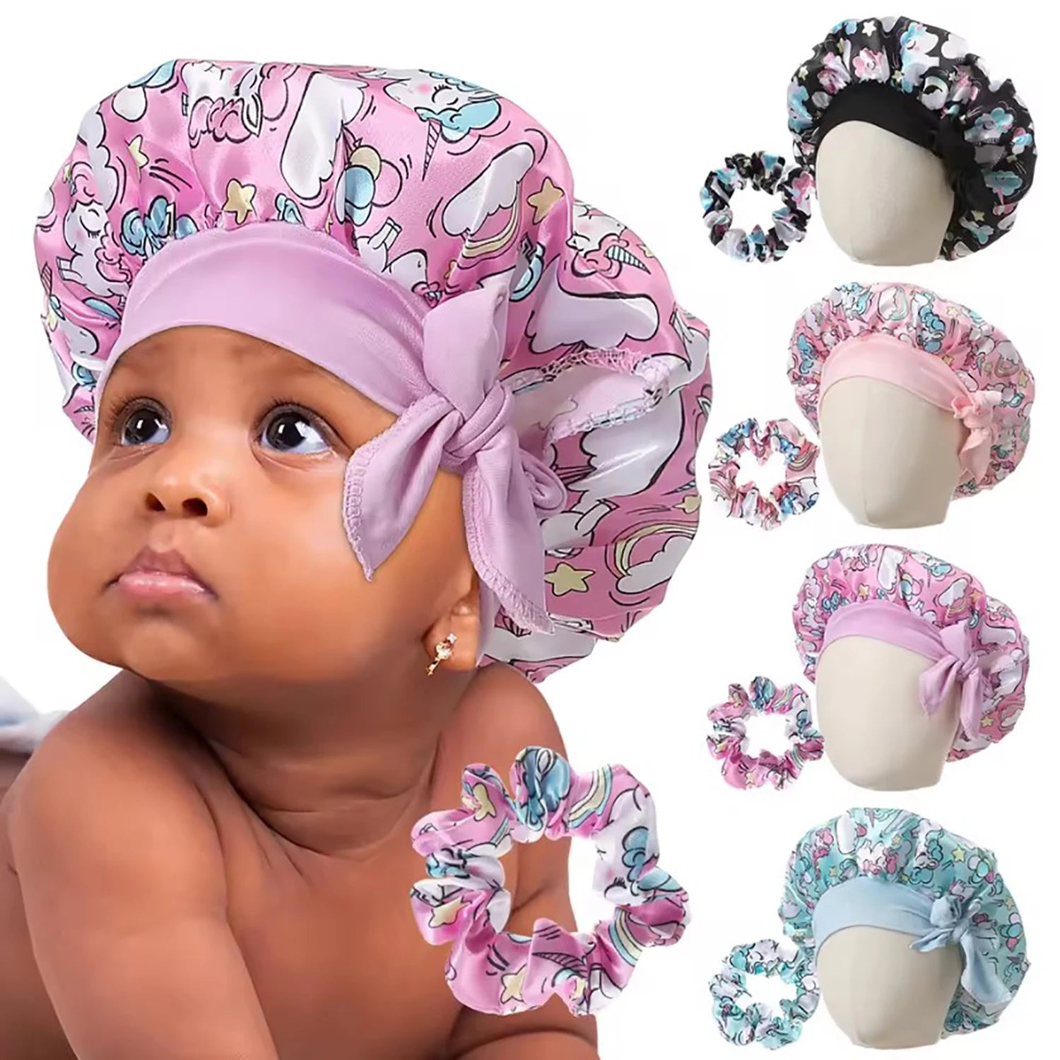 Bonnet en satin pour bébé