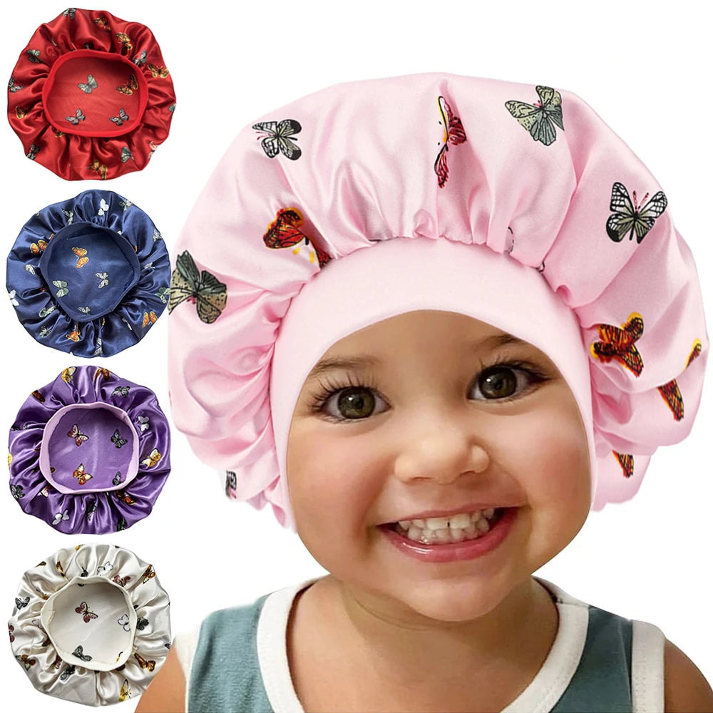 Bonnet en satin pour dormir enfant