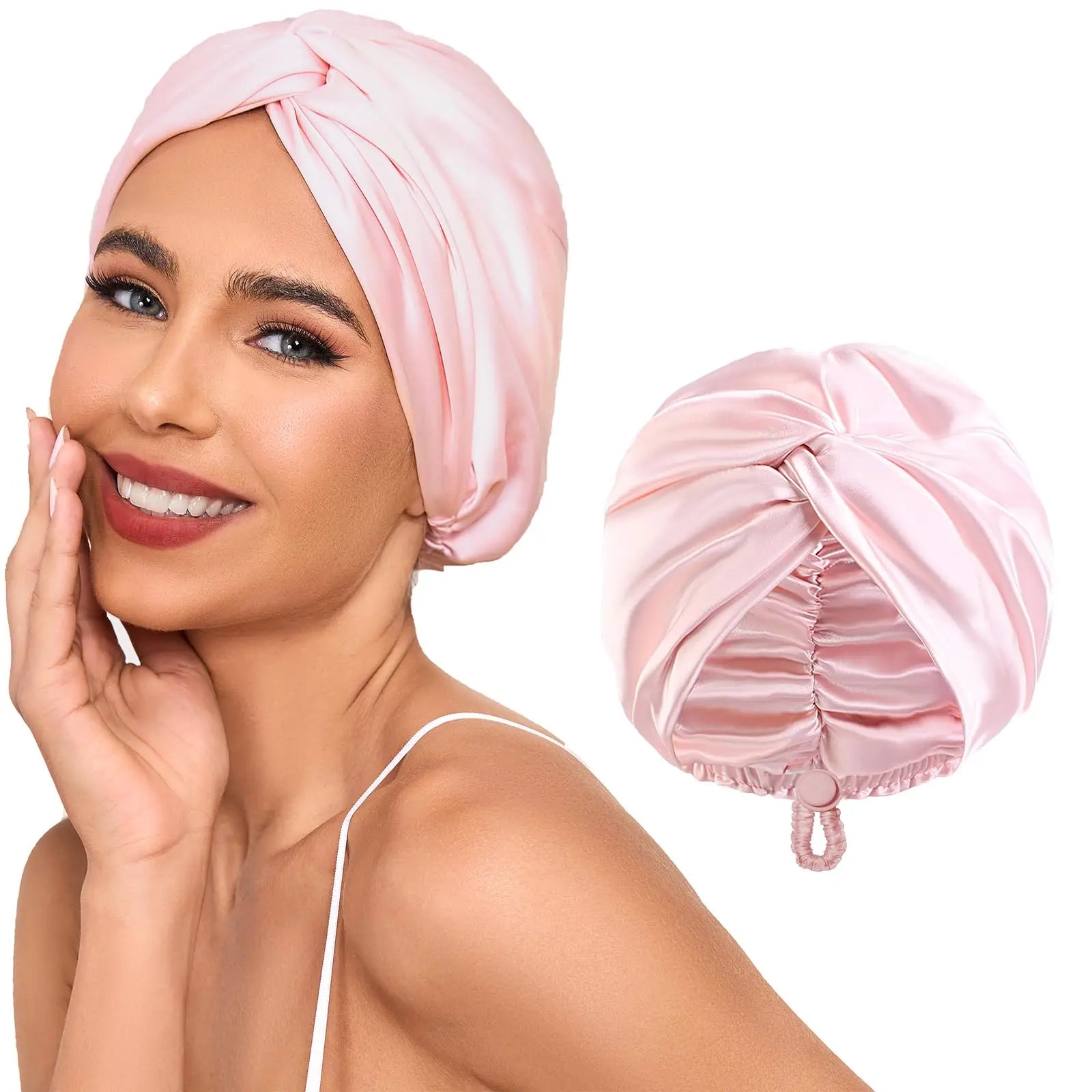 Bonnet en satin pour femme voilée