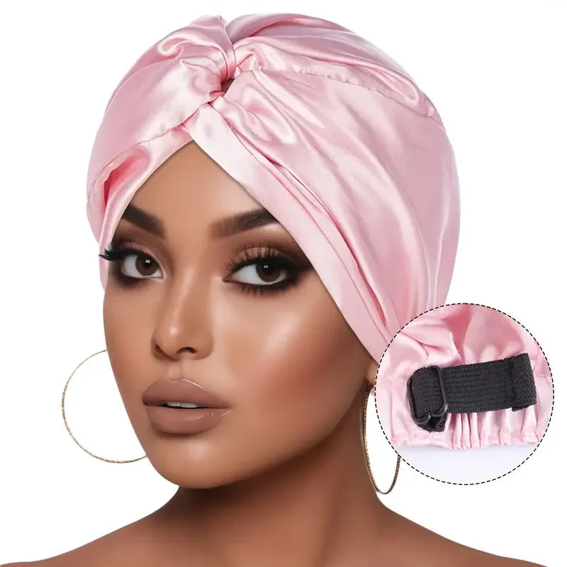 Bonnet en satin pour la nuit femme