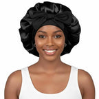 Bonnet femme satin noir – Élégance et protection des cheveux