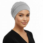 Bonnet hiver satin femme gris
