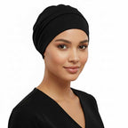  Bonnet hiver satin femme noir