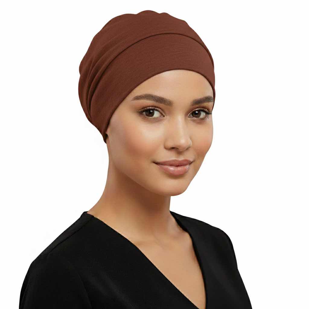 Bonnet hiver satin femme rouge vin