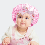 Bonnet satin bébé fille rose
