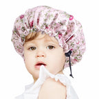 Bonnet satin bébé réversible