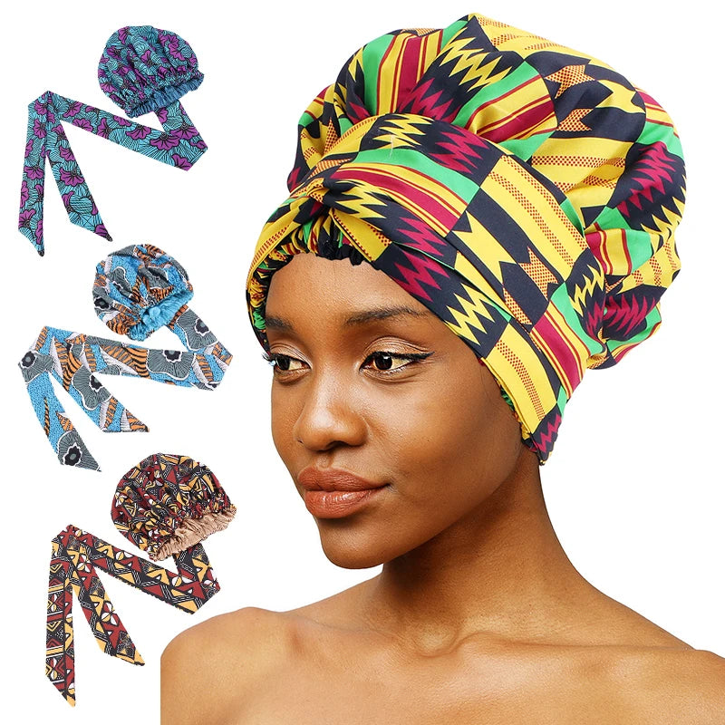 Bonnet satin cheveux afro anti-casse