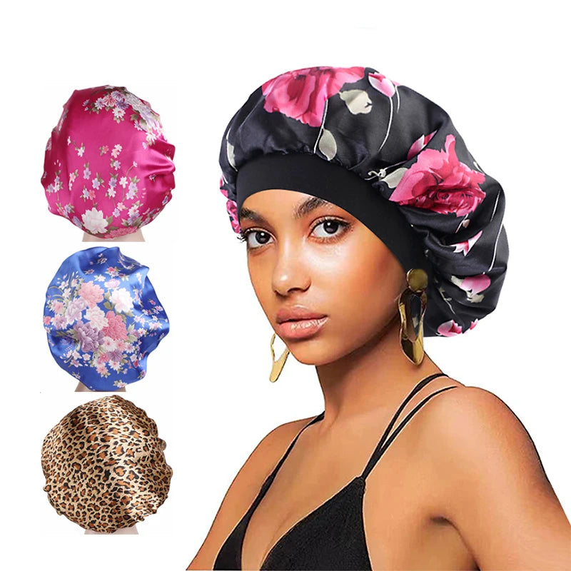 Bonnet satin cheveux afro femme