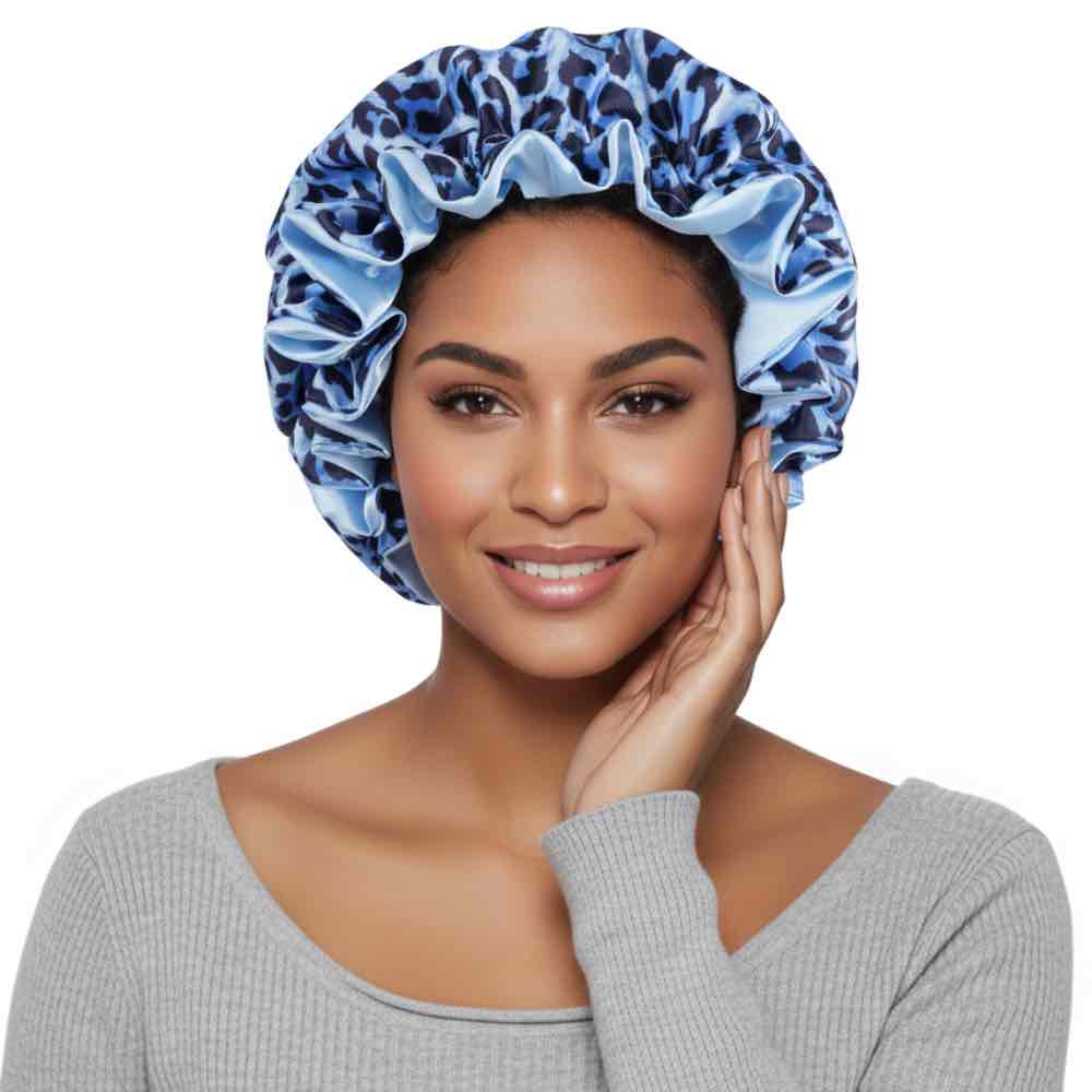 Bonnet satin cheveux bouclés – Préserve vos boucles pendant la nuit