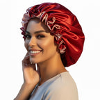 Bonnet satin cheveux bouclés pour dormir – Préserve les boucles au réveil