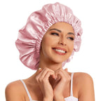 Bonnet satin curly rose