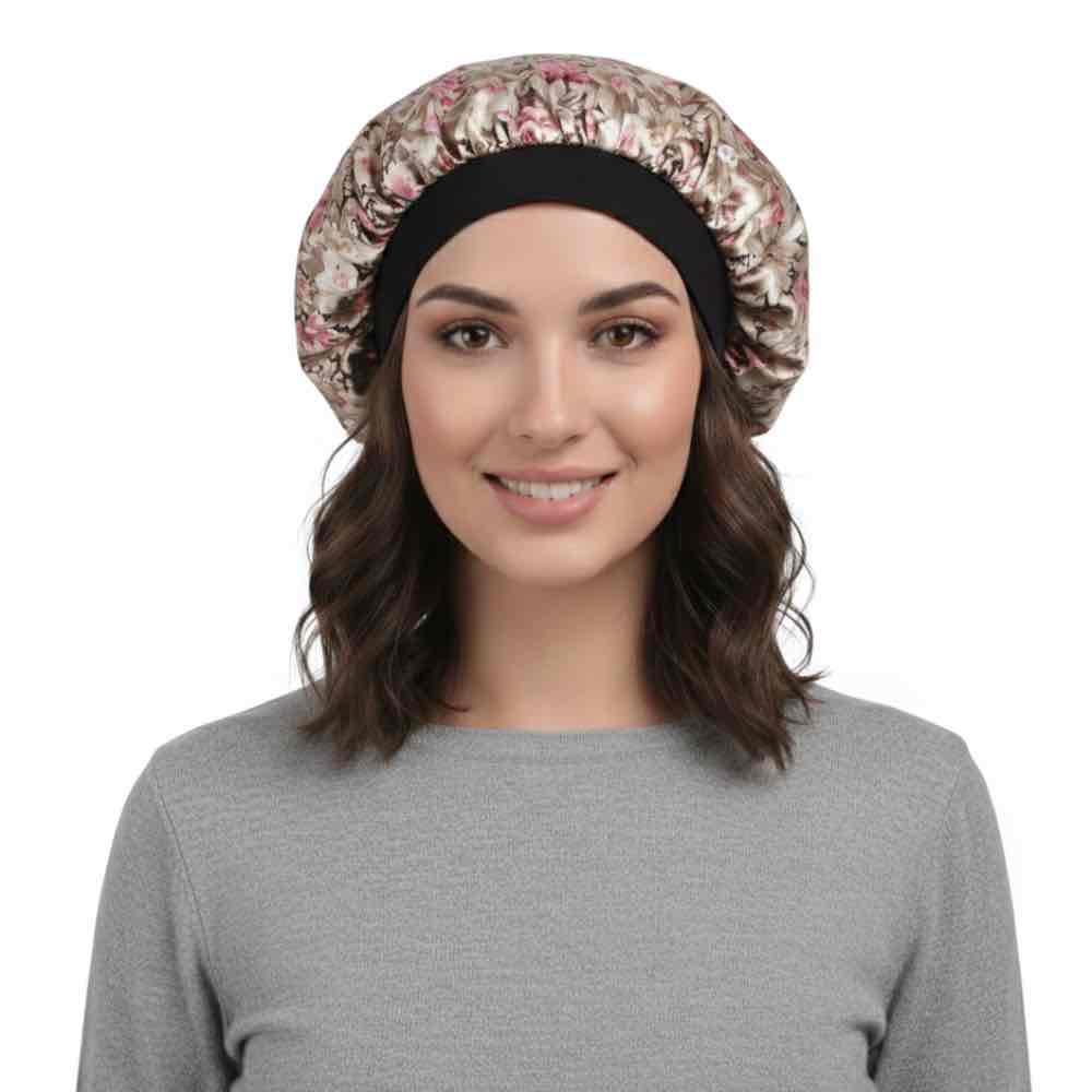 Bonnet satin femme floral – Confort et soin capillaire pendant le sommeil