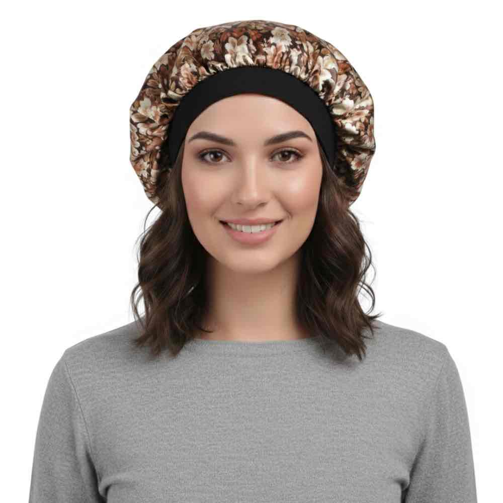 Bonnet satin femme floral – Confort et soin capillaire pendant le sommeil