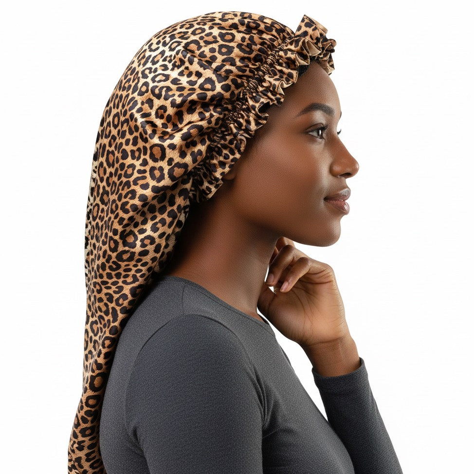 Ensemble bonnet en satin cheveux long et court - Soin et brillance assurés
