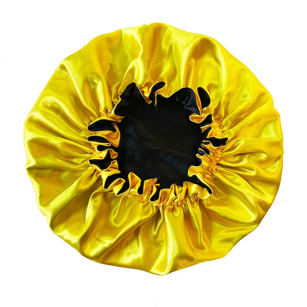Bonnet satin cheveux bouclés pour dormir – Préserve les boucles au réveil