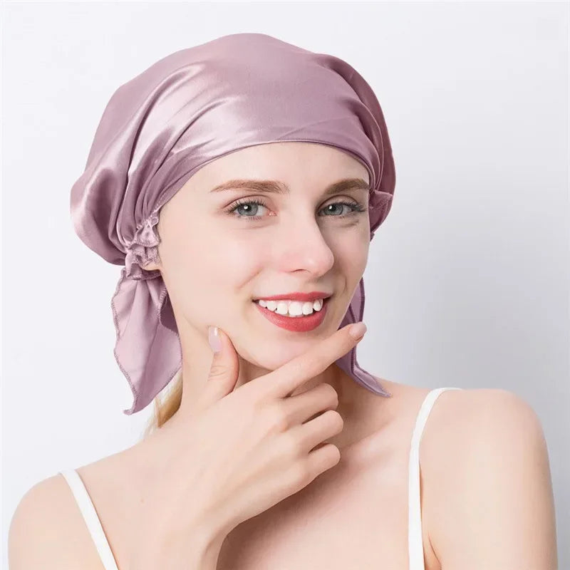 Bonnet satin femme avec attache – Tenue ferme et douceur soyeuse