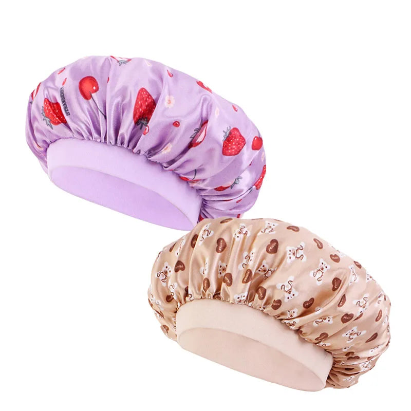 Bonnet en satin enfant afro 2 pièces – Idéal pour cheveux texturés et crépus