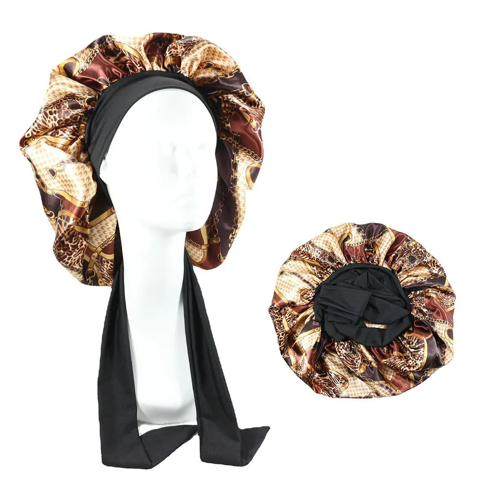 Bonnet de nuit en satin avec attaches – Maintien parfait toute la nuit