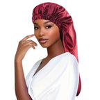 Bonnet satin cheveux longs luxe – Satin épais et soin premium