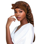 Bonnet en satin cheveux longs – Anti-casse et brillance naturelle