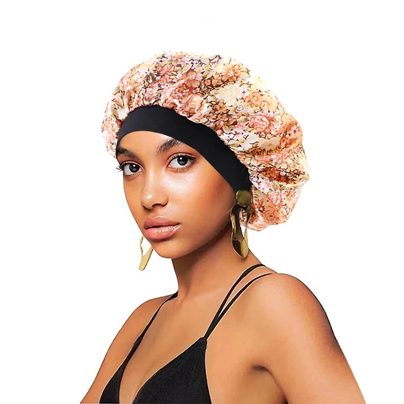Bonnet satin cheveux afro femme – Soin capillaire et protection de nuit