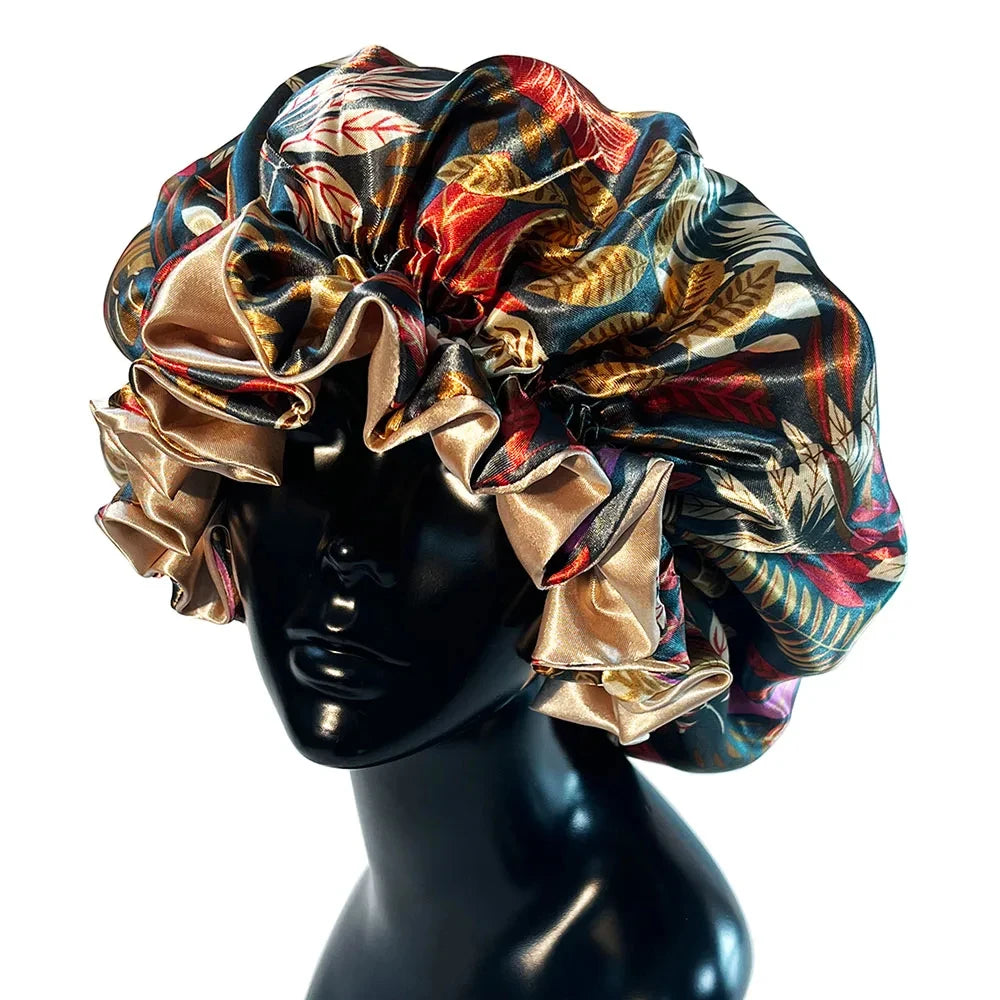Bonnet satin cheveux frisés – Anti-casse et anti-frisottis durable