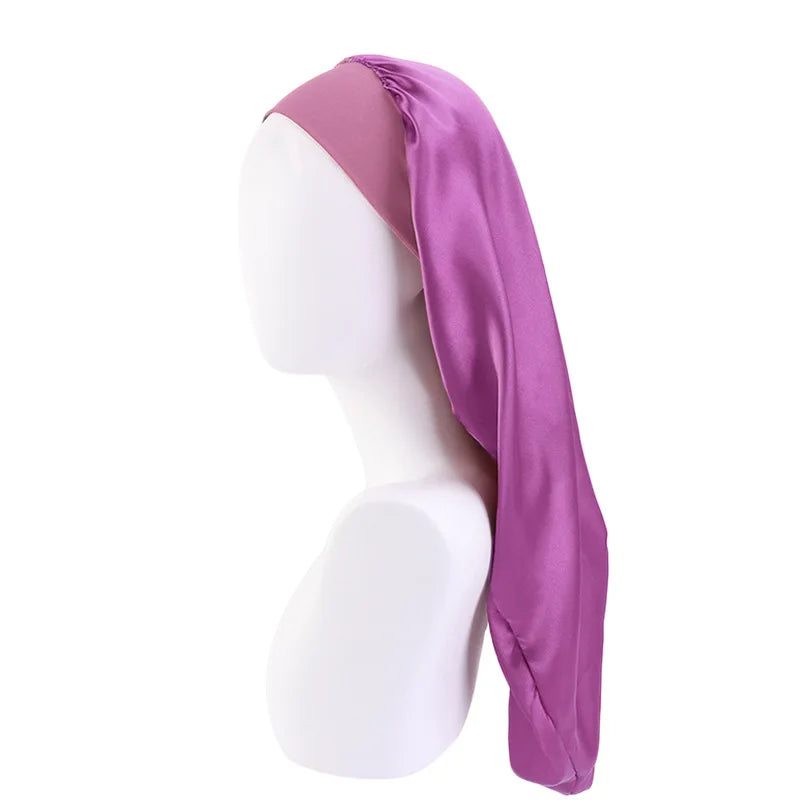 Bonnet satin cheveux longs multicolore – Féminité et brillance préservée