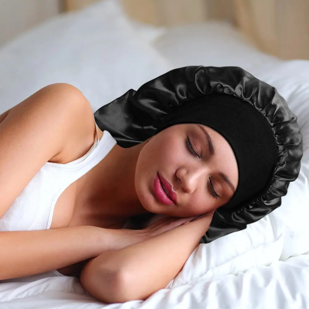 Bonnet satin cheveux lisses – Protection et douceur soyeuse
