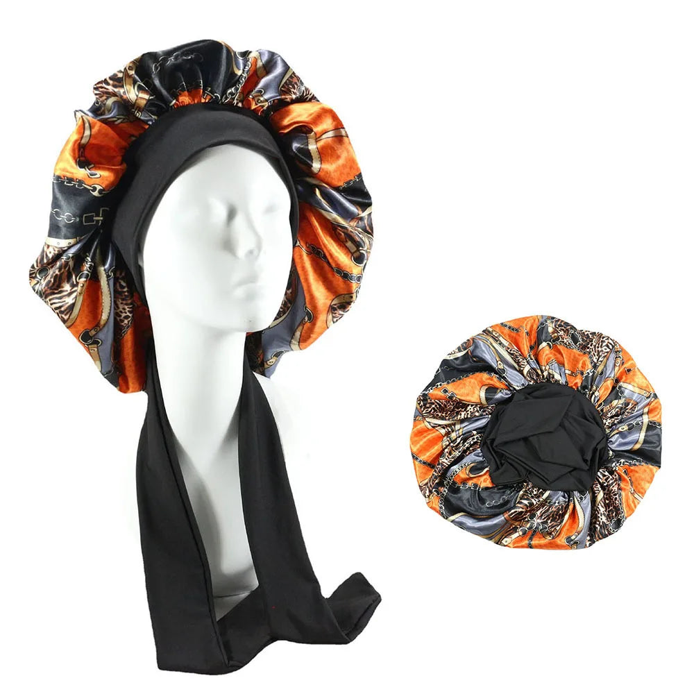Bonnet de nuit en satin avec attaches – Maintien parfait toute la nuit