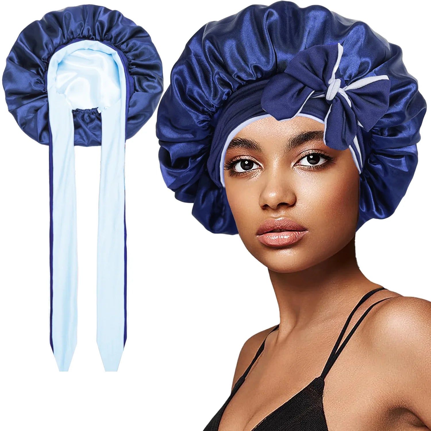 Bonnet satin cheveux afro pour dormir – Douceur et soin réparateur