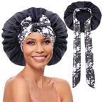 Bonnet en satin femme imprimé – Style moderne et soin des cheveux