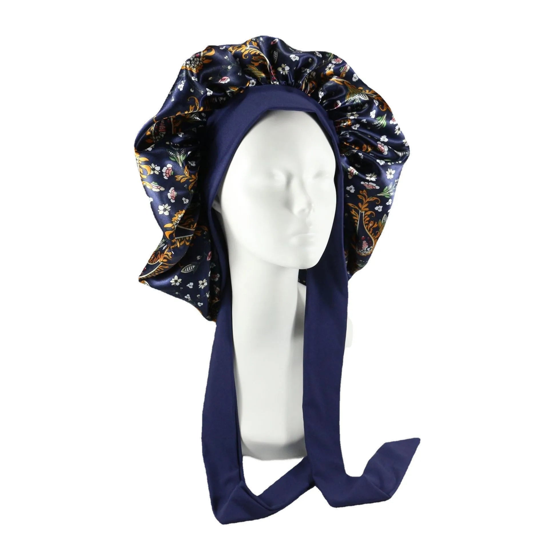 Bonnet de nuit en satin avec attaches – Maintien parfait toute la nuit